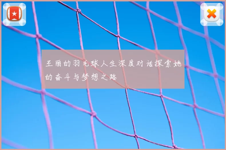 王丽的羽毛球人生深度对话探索她的奋斗与梦想之路