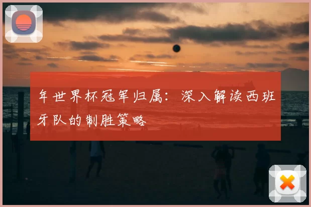 年世界杯冠军归属:深入解读西班牙队的制胜策略