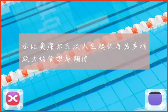 法比奥席尔瓦谈人生起伏与为多特效力的梦想与期待